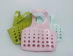 Тримач для кухонних губок SiliconGoods Кошик 15х8х4 см рожевий, фото 3