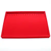 Ювелірний планшет червоний оксамитовий із гачками під браслети та ланцюжки розмір 35х24х3 см на 20 гачків Преміум