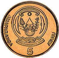 Руанда 5 франков 2009 UNC (KM#33)