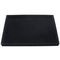 Ювелірний планшет горизонтальний під браслети, ланцюжки висота 35 см ширина 24 см 20 гачків чорний оксамит