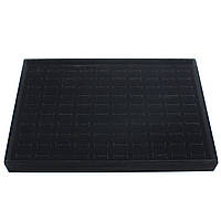 Ювелирный планшет под кольца ячейки индивидуальные 100 штук размер 35х24х3 см материал черный бархат