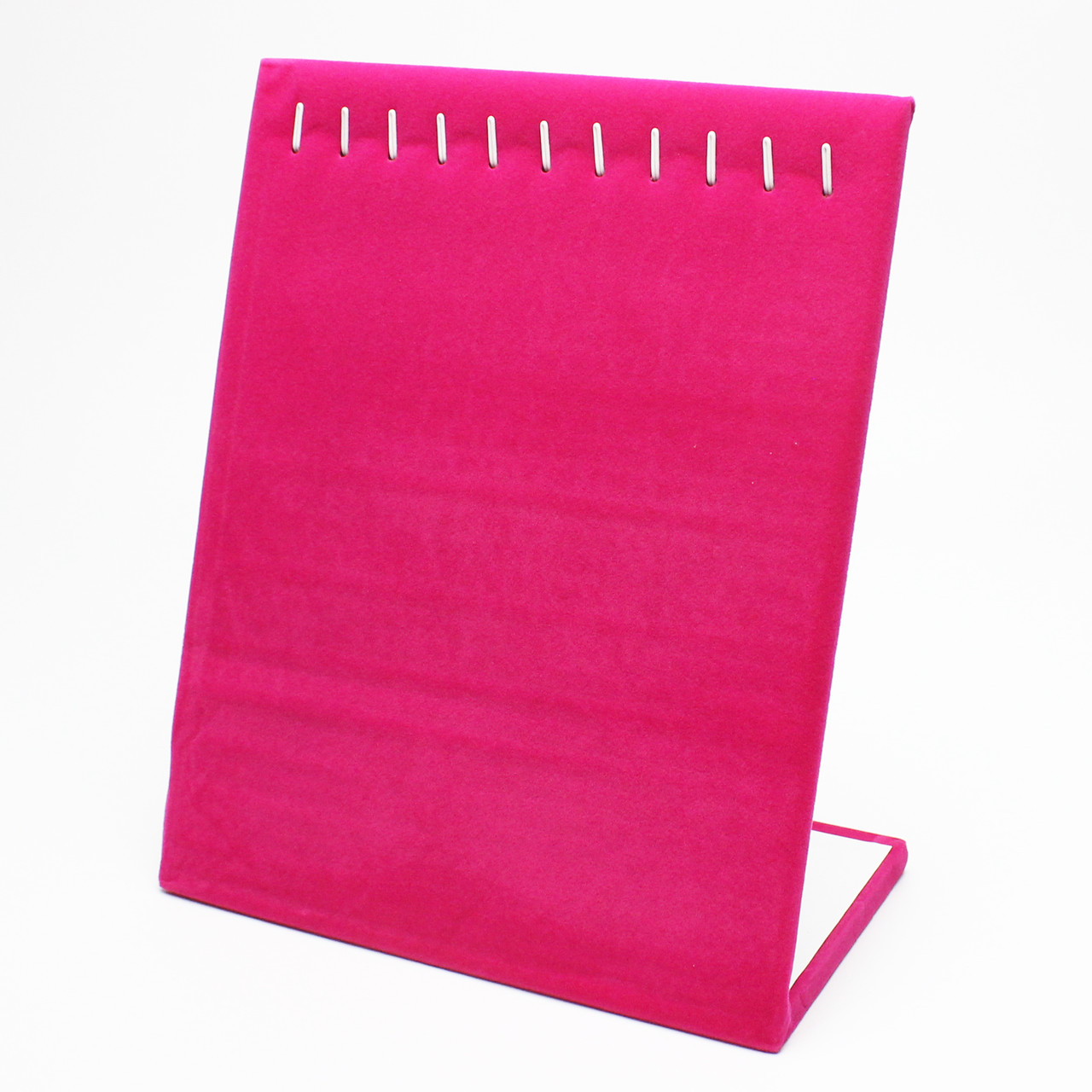 Стійка планшет із гачками під браслети та ланцюжки довжина 26 см ширина 21 см 11 гачків колір малиновий оксамит - фото 1 - id-p1159031090