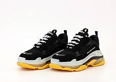 Жіночі кросівки Balenciaga Triple S Black Yellow.. ТОП Репліка ААА класу., фото 2