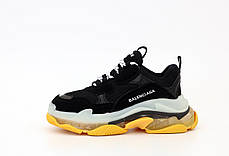 Жіночі кросівки Balenciaga Triple S Black Yellow.. ТОП Репліка ААА класу., фото 3