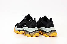 Жіночі кросівки Balenciaga Triple S Black Yellow.. ТОП Репліка ААА класу., фото 2