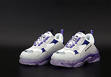 Жіночі кросівки Balenciaga Triple S Violet.. ТОП Репліка ААА класу., фото 3