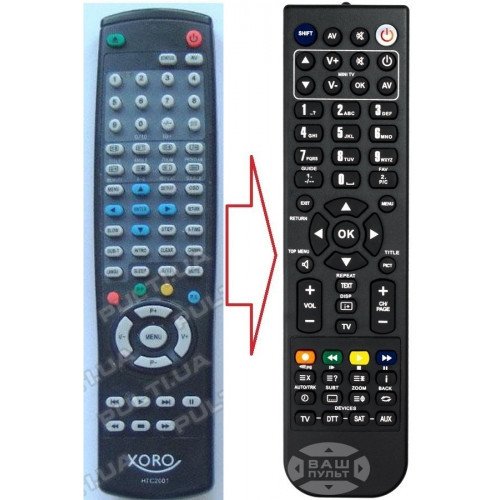 Пульт для телевізора XORO HTC-2001 (аналог), фото 1