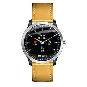 Розумний годинник Blaze Watch N58 Leather з тонометром і ЕКГ (Коричневий)