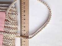 Шнур декоративний текстильний із люрексом золото 5-6 мм. Шнур декоративний Білий