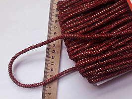 Шнур декоративный текстильный с люрексом золото 5-6 мм. Шнур декоративний Бордовий.