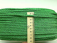 Шнур декоративный текстильный витой 5-6 мм. Зелений яскравий