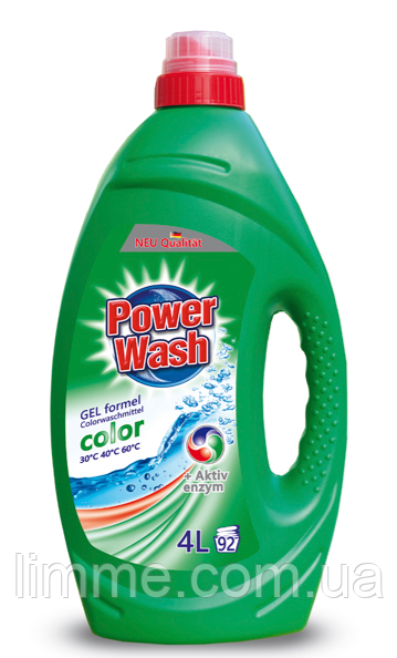 Порошок гель Power Wash Gel Color 4 л