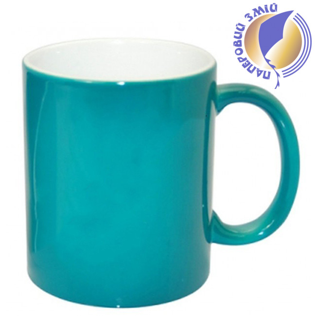 Кольорова гуртка хамелеон для сублімації Colour Changing Mug, бірюзова