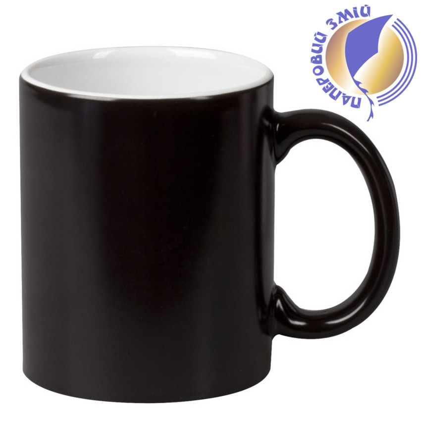 Кольорова кружка хамелеон для сублімації Colour Changing Mug, чорна, фото 1