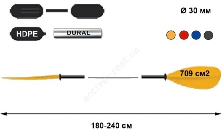 Весло для байдарки і каяка TNP 702,3 Asymmetric