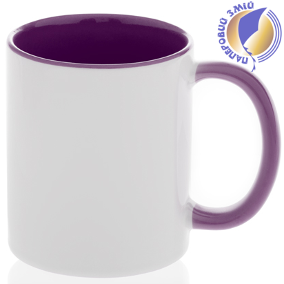 Кружка двоколірна з кольоровою ручкою, фіолетова, MUG2T-I
