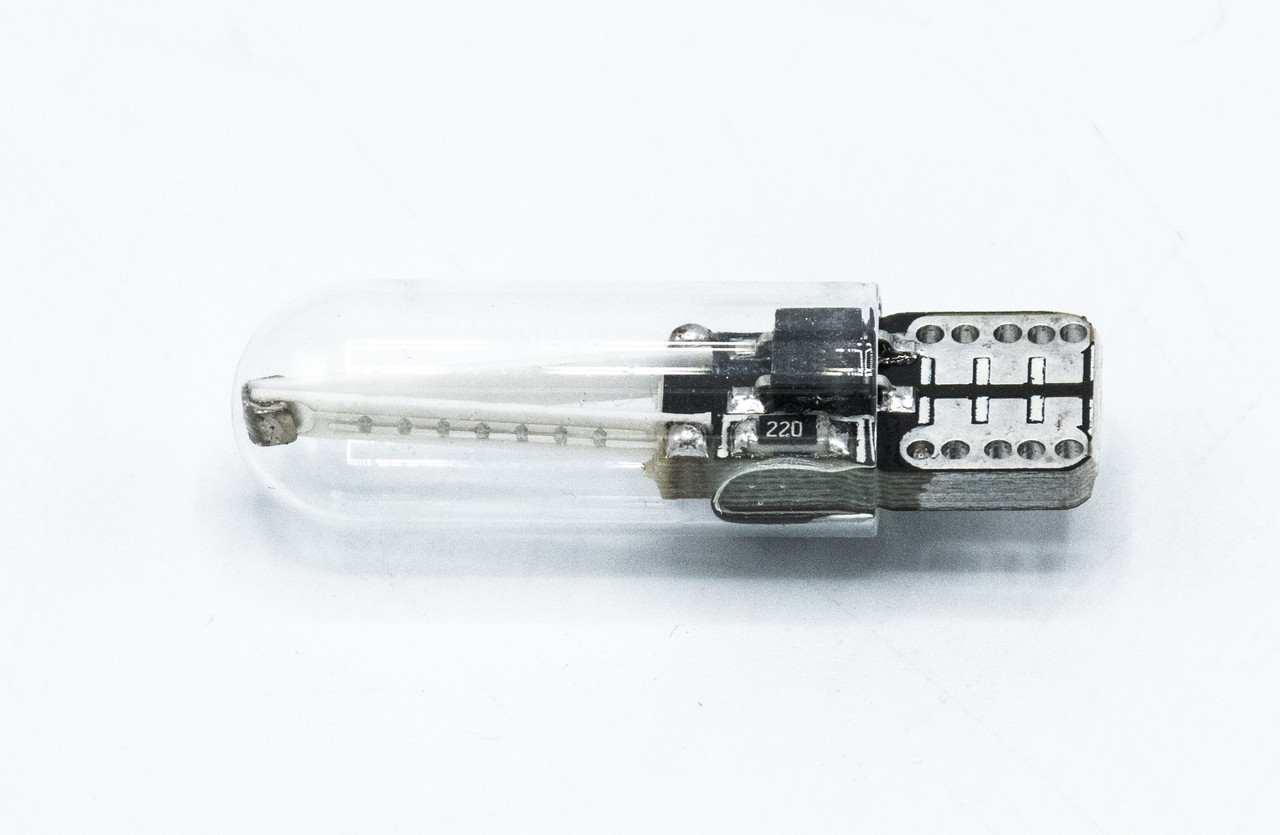 Габарит LED T10 #15 - 2COB Type-A в колбі 12V / колір Синій