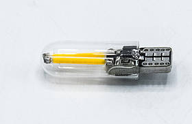 Габарит LED T10 #17 - 2COB Type-A в колбі 12V / колір Жовтий