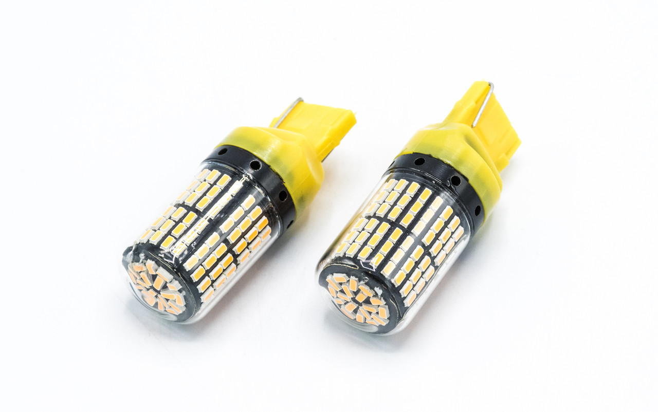 LED лампа T20 (7440) 144 led колба/CAN (Помаранчева) к-кт 2шт