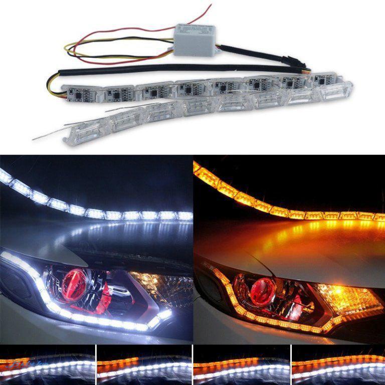 DRL з функцією БІЖИТЬ повороту FLOW "CRYSTAL TEARS CAR LIGHT" (к-кт 2х60см) / RGB / ПУЛЬТ