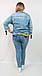 Турецький джинсовий жіночий жакет великих розмірів 50-64, фото 3