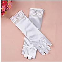 Свадебные перчатки атласные