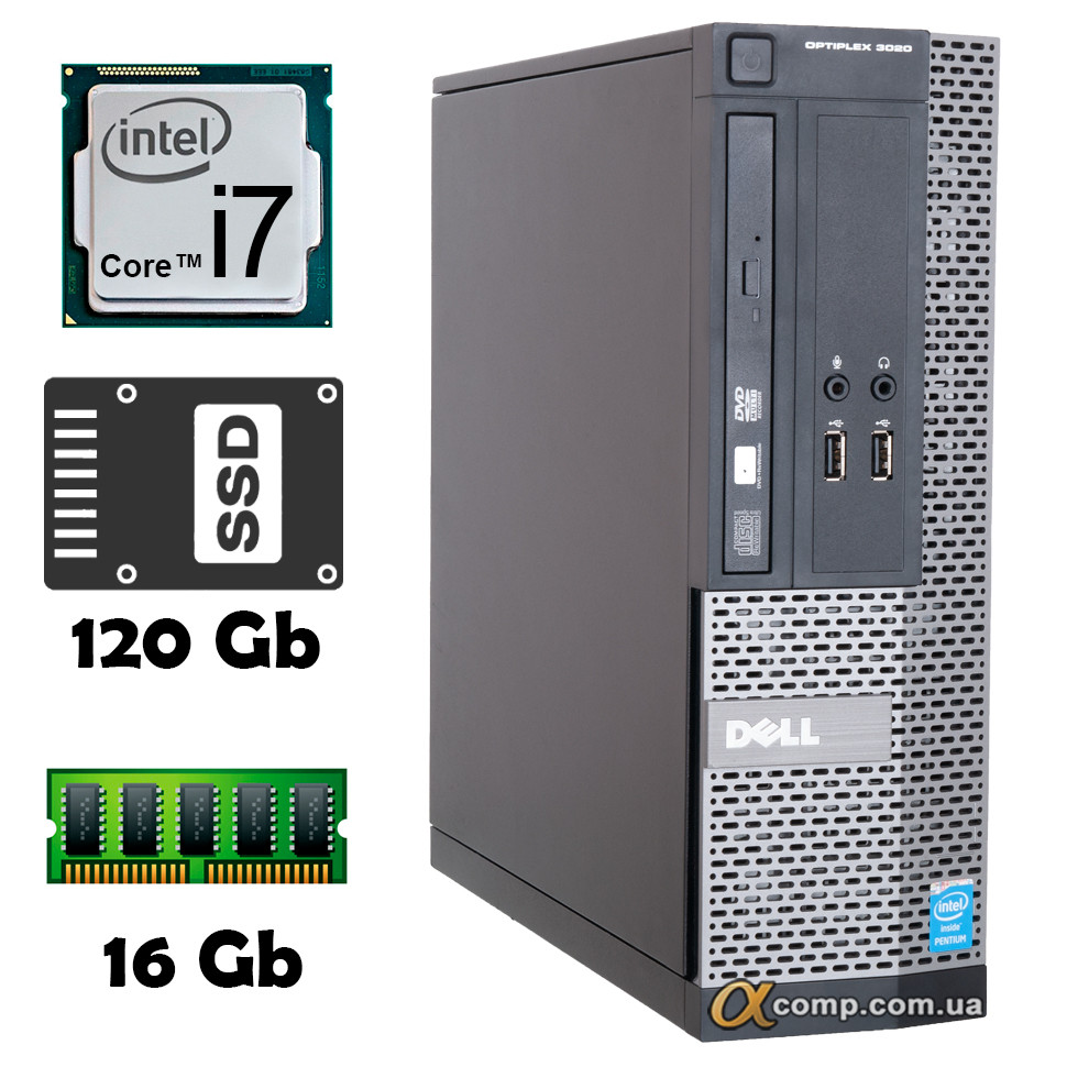 Комп'ютер Dell OptiPlex 3020 SFF (i7 4770 • 16Gb • ssd 120Gb) БУ, фото 1