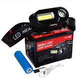 Ліхтарик на лобі BL-1804A COB XPE, фото 9