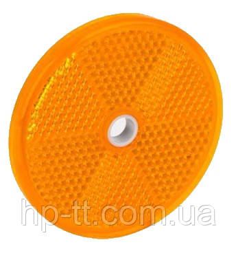 Світловідбивач Fristom жовтий 60 мм з отвором DOB-033 Z