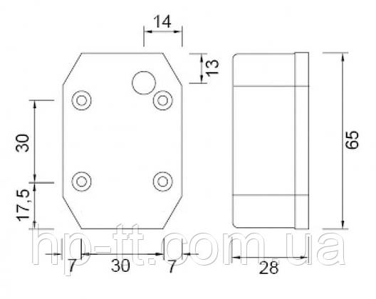 Бічний помаранчевий габаритний ліхтар з відбивачем Aspock Flexipoint I 10571, фото 2