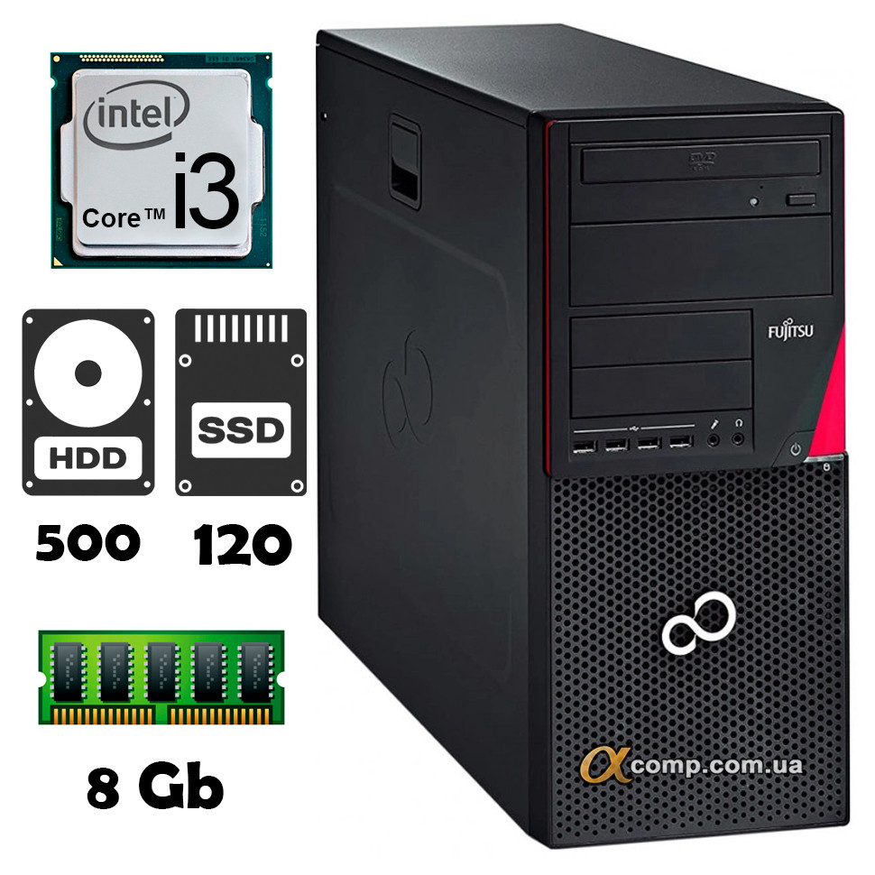 Комп'ютер Fujitsu P920 (i3-4130/8Gb/500/ssd 120Gb) Tower БУ•