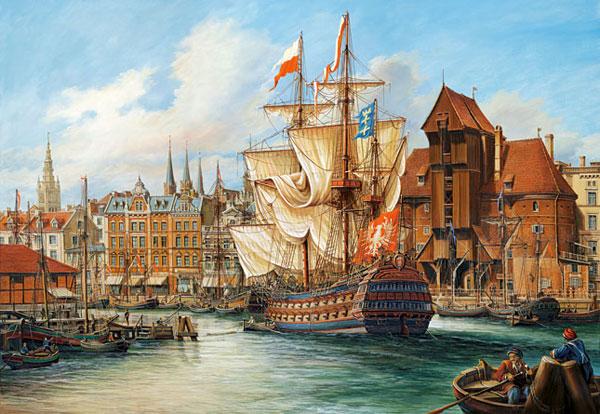 Пазли Castorland 1000 елементів, 68х47 см, в коробці, Порт (кораблі)