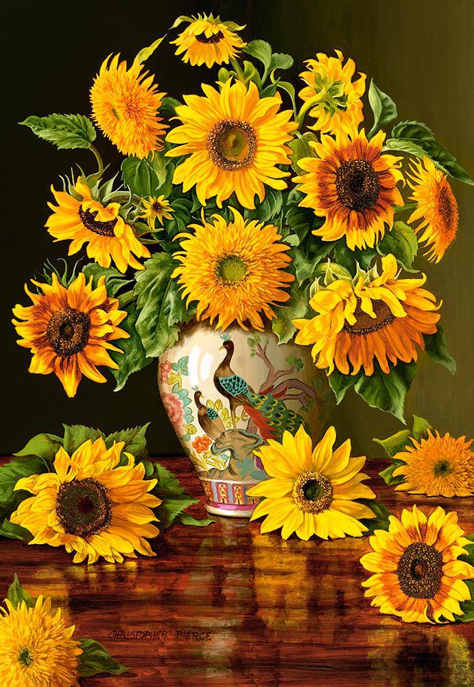 Пазли Castorland 1000 елементів, 68х47 см, в коробці, Соняшники у вазі (квіти)