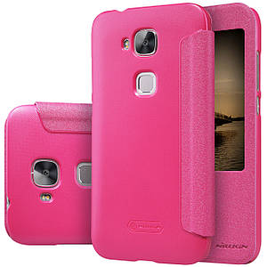 Шкіряний чохол-книжка Nillkin Sparkle для Huawei G8 рожевий