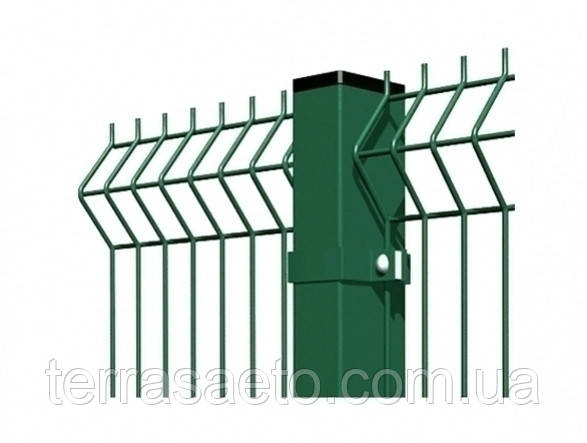 Стовб цинк-полімер (пофарбований) для паркану зварної сітки 3D, 60x40x1.2 мм, PROMZABOR, Україна, висота 1500
