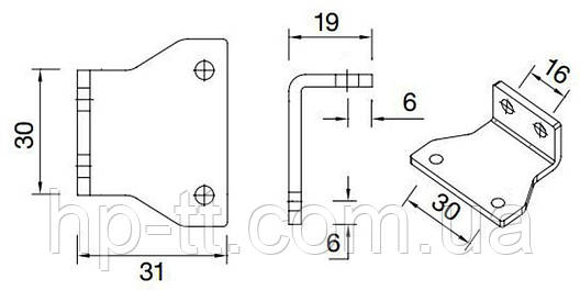 Кронштейн кутовий 90° Aspock 90° Winkelhalter 105095 для ліхтарів Flexipoint, фото 3