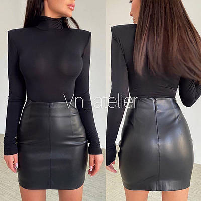 Жіноча шкіряна спідниця з екошкіри