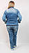 Турецький джинсовий жіночий жакет з оригінальним декором, розміри 50-56, фото 2