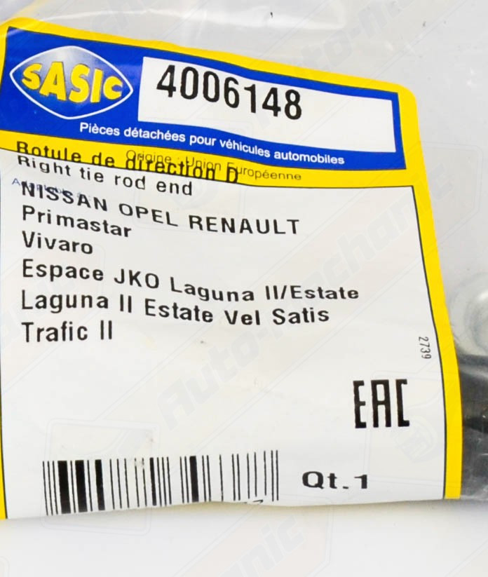 Наконечник рулевой тяги (R, правый) на Renault Trafic II 2001->2014 Sasic - SAS4006148 - фото 4 - id-p2660459