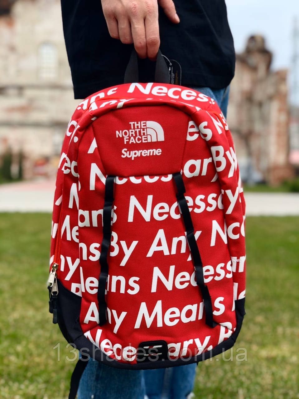 Рюкзак TNF x Supreme red, фото 1