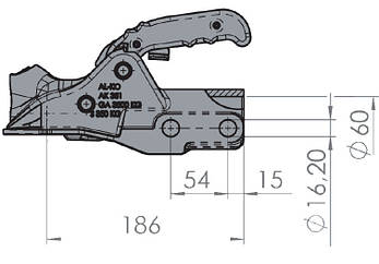 Зчепний пристрій AL-KO AK 351 PROFI V 60 1222636, фото 2