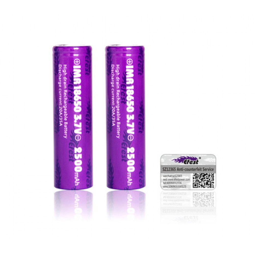 Акумулятор 18650 Efest 2500mAh 35A високострумовий, фото 1