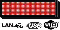 Біжуча стрічка 16х64см. (табло, екран) червона світлодіодна