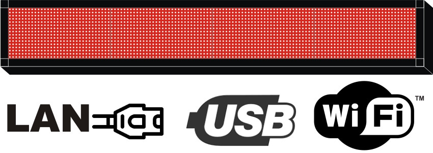 Біжуча стрічка 16х128см. (табло, екран) червона світлодіодна, фото 1