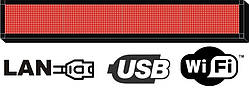 Біжуча стрічка 16х128см. (табло, екран) червона світлодіодна