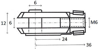 Вилочний шарнір амортизатора М6 36мм HP-trailer 21046, фото 3