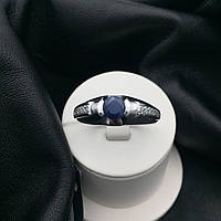 Мужское серебряное кольцо. Натуральный сапфир