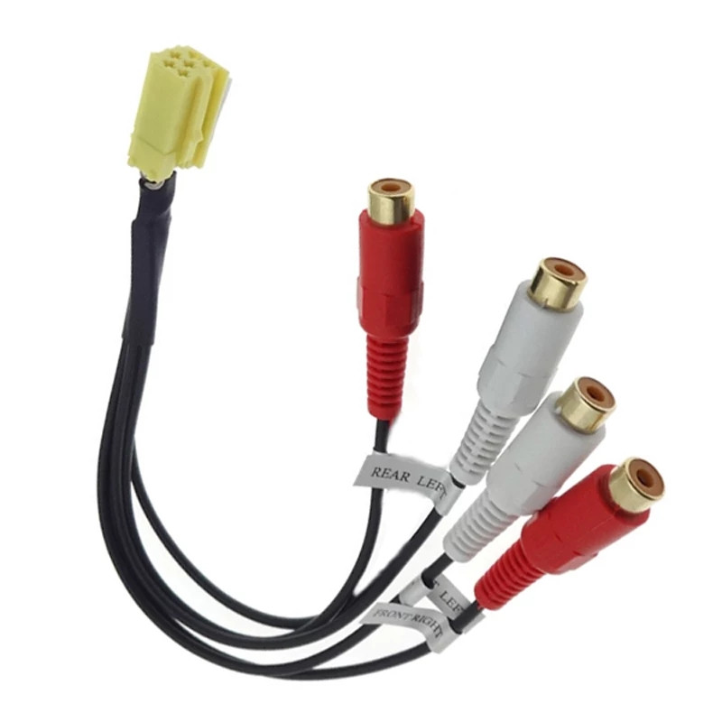 ПЕРЕХІДНИК MINI ISO 6 pin Connector Adapter 4RCA Plug for VW Seat, Skoda, Audi Ford