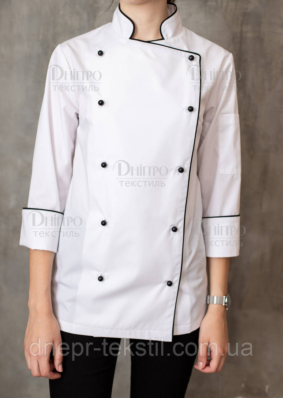 Китель женский для повара белый рукав 3/4. Поварская форма: продажа ...