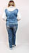 Турецька жіноча джинсова куртка- бомбер, розміри 50-56, фото 9